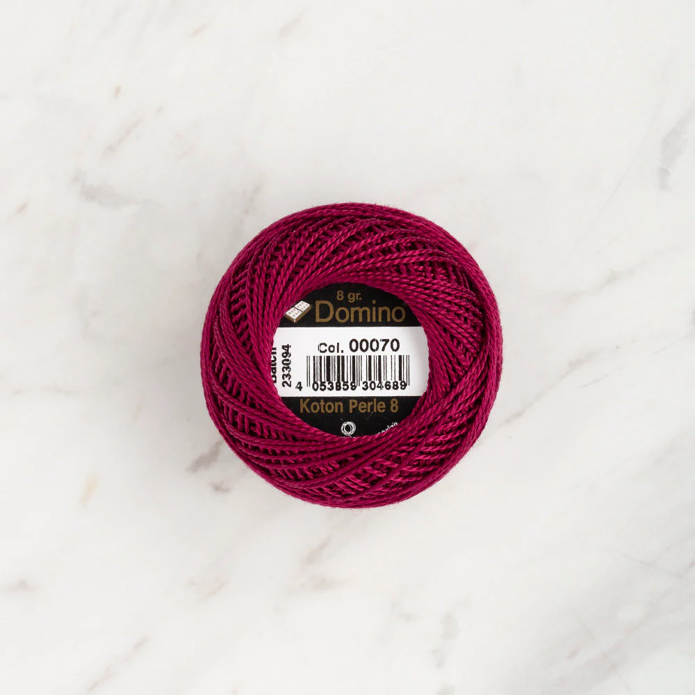 Domino Cotton Perle Size 8 Embroidery Thread (8 g), Plum - 4598008-00070 - Image 2