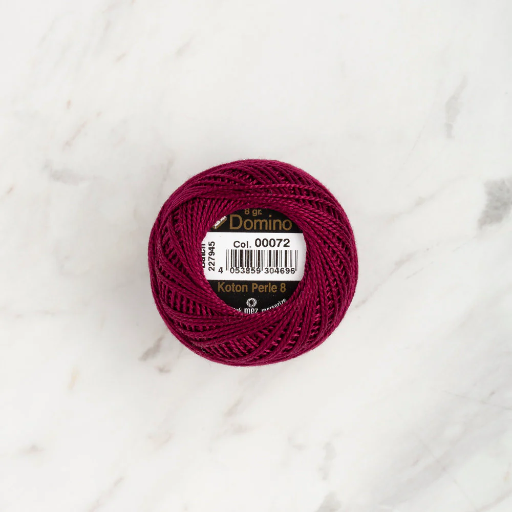Domino Cotton Perle Size 8 Embroidery Thread (8 g), Plum - 4598008-00072 - Image 2