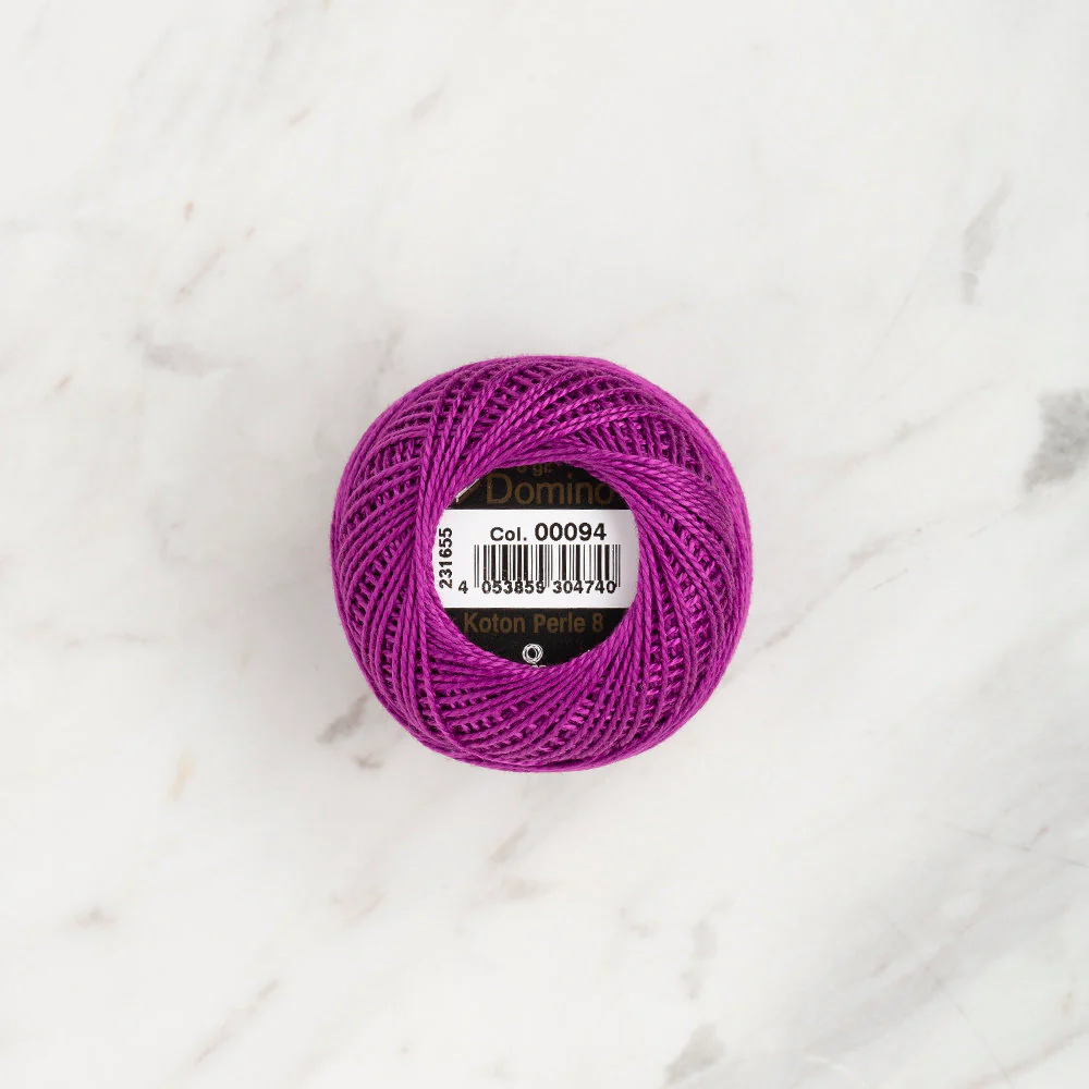 Domino Cotton Perle Size 8 Embroidery Thread (8 g), Purple - 4598008-00094 - Image 2