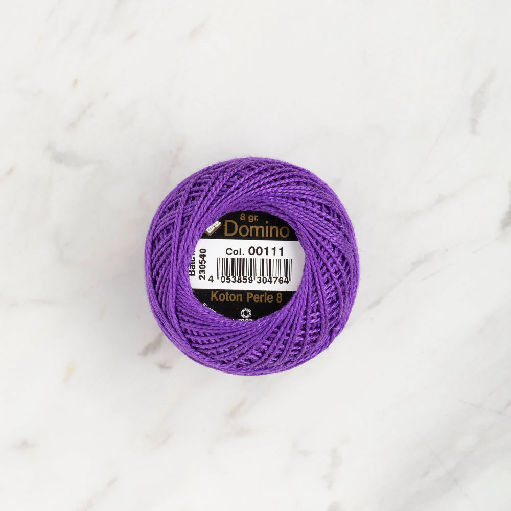 Domino Cotton Perle Size 8 Embroidery Thread (8 g), Purple - 4598008-00111 - Image 2
