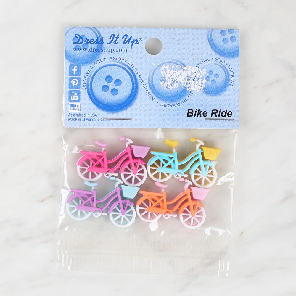 Dress It Up Creative Button Assortment, Bike Ride - 10412