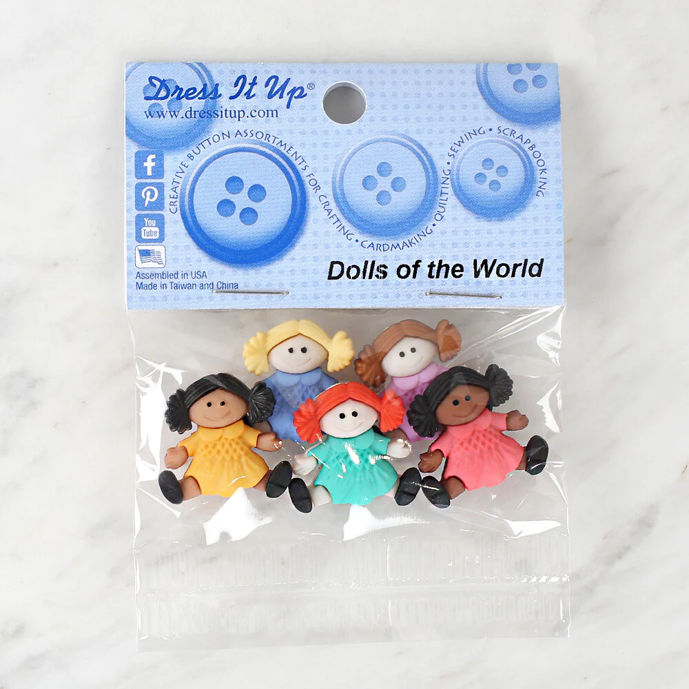 Dress It Up Creative Button Assortment, Dolls of the World - 11390
