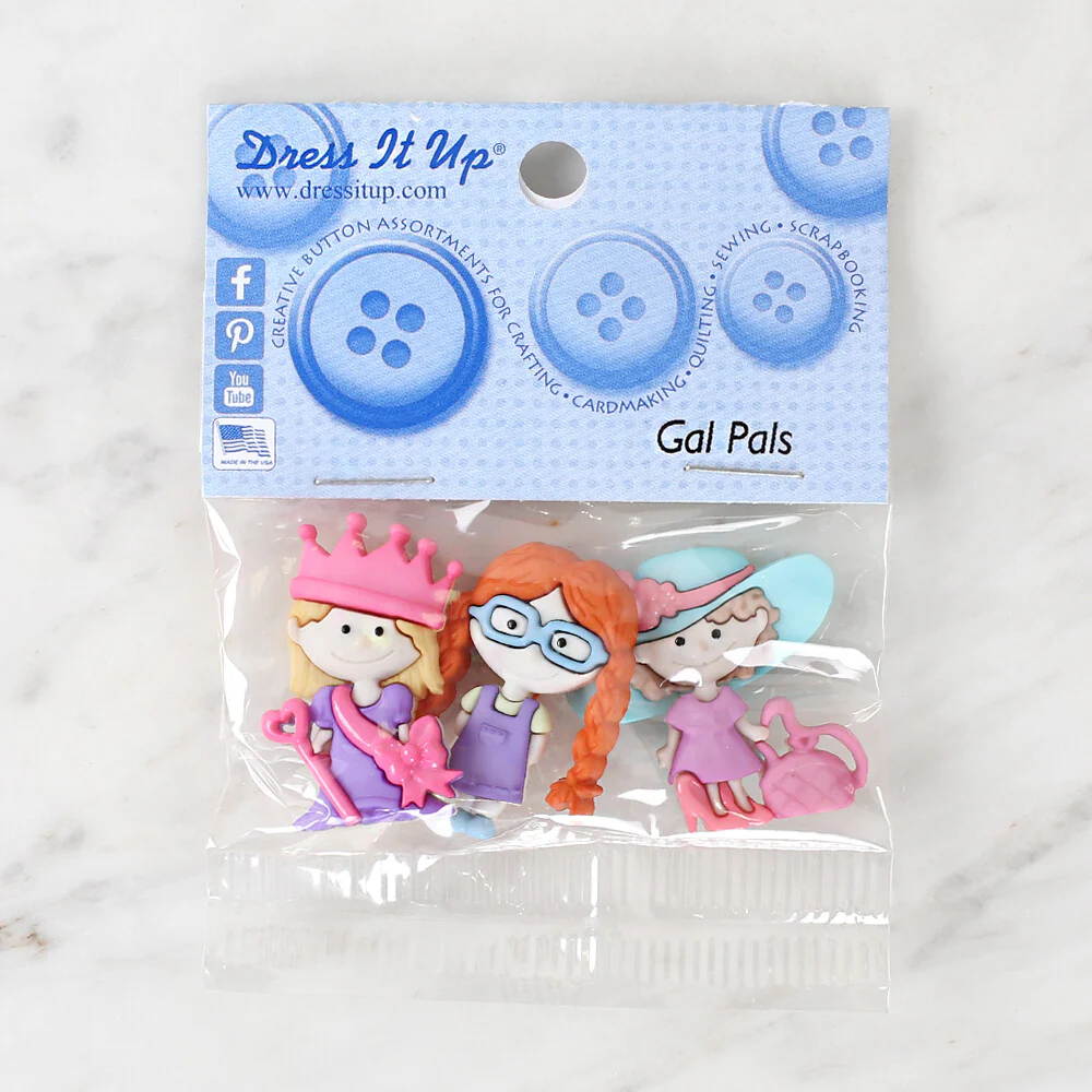 Dress It Up Creative Button Assortment, Gal Pals - 6550
