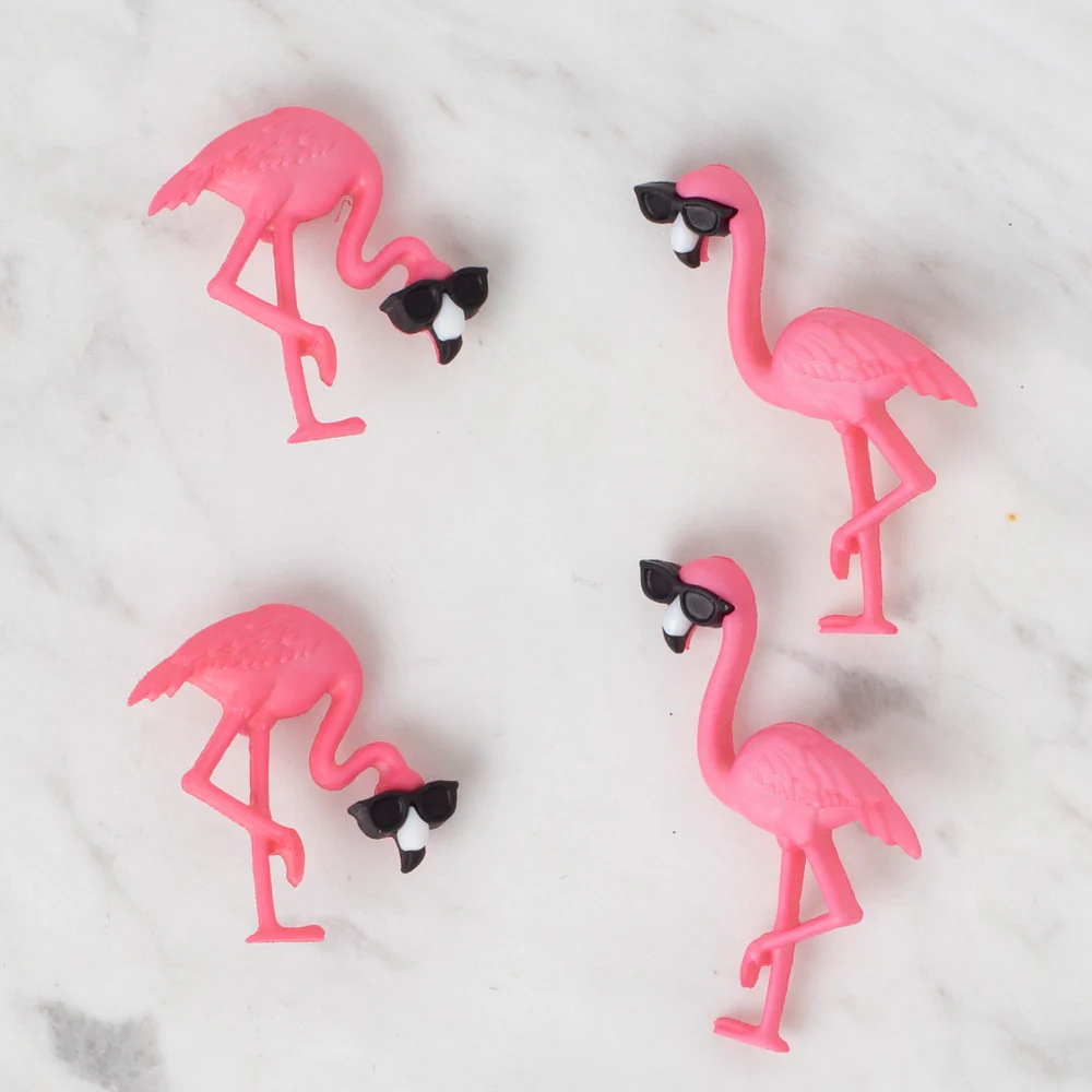 Dress It Up Creative Button Assortment, Think Pink Flamingos - Image 2