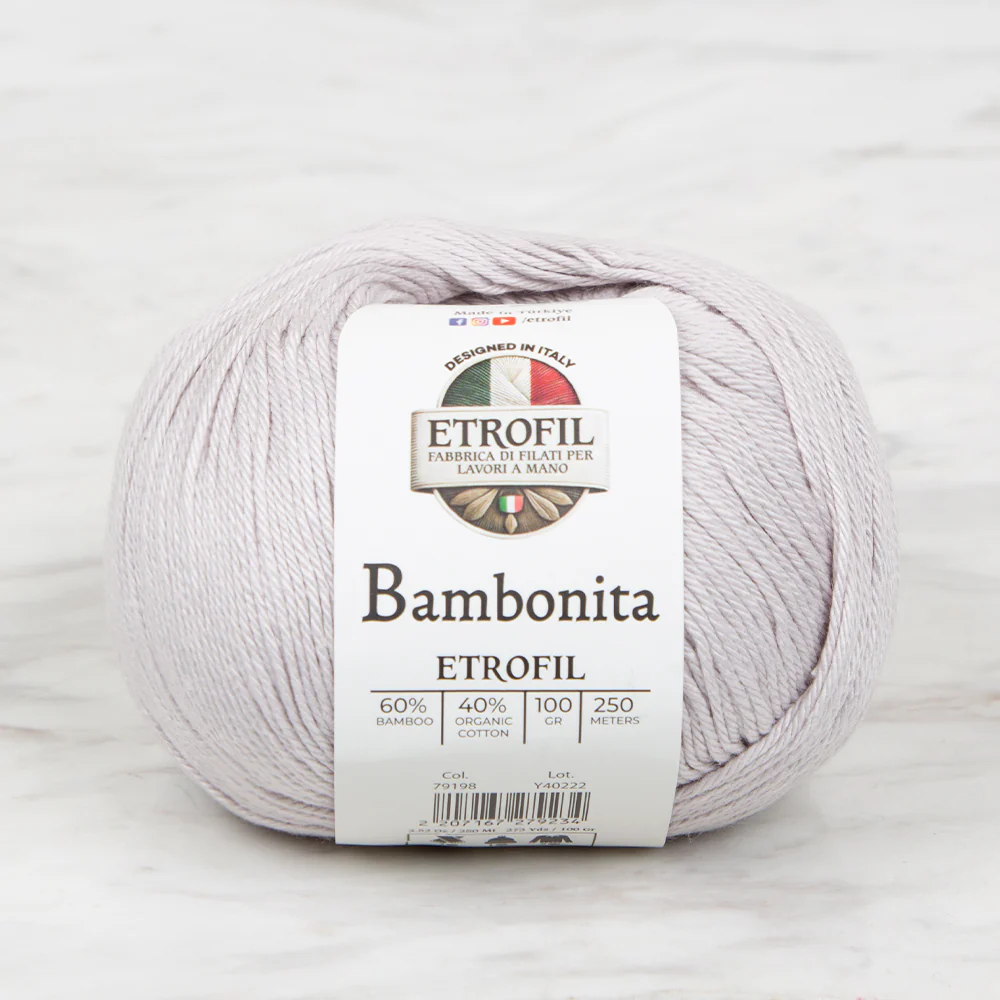Etrofil Bambonita Hand Knitting Yarn ,Grey 79198