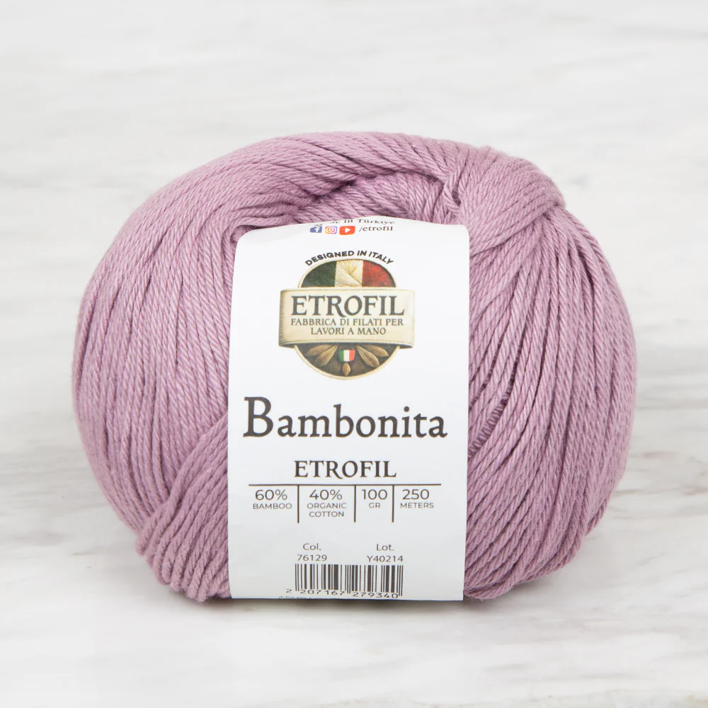 Etrofil Bambonita Hand Knitting Yarn ,Lilac 76129