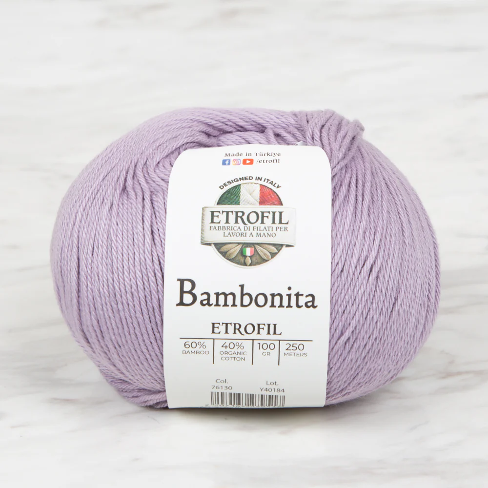 Etrofil Bambonita Hand Knitting Yarn ,Lilac 76130