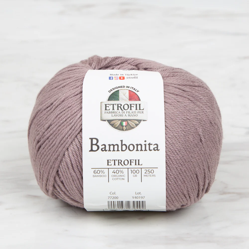 Etrofil Bambonita Hand Knitting Yarn ,Lilac 77200