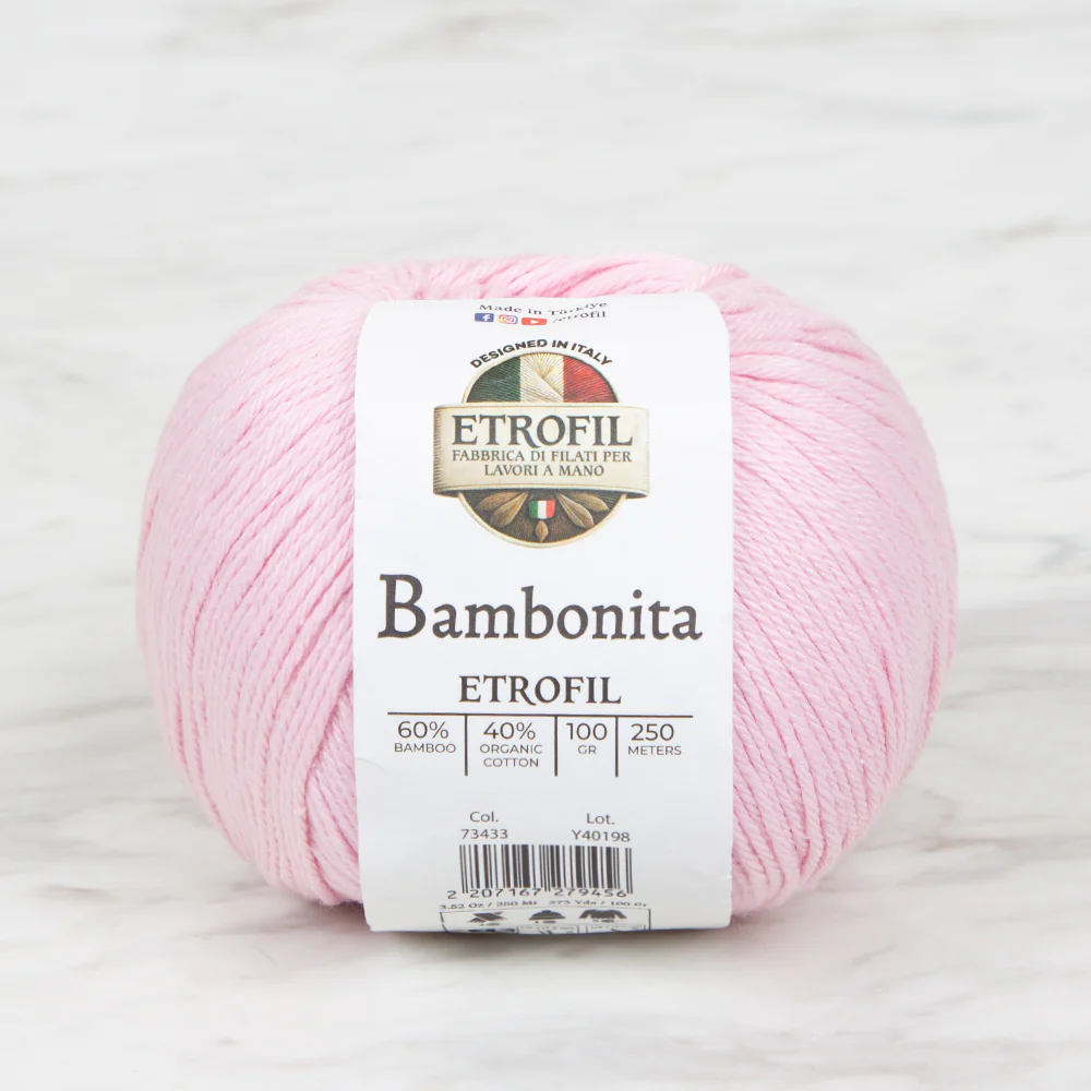 Etrofil Bambonita Hand Knitting Yarn ,Powder 73433