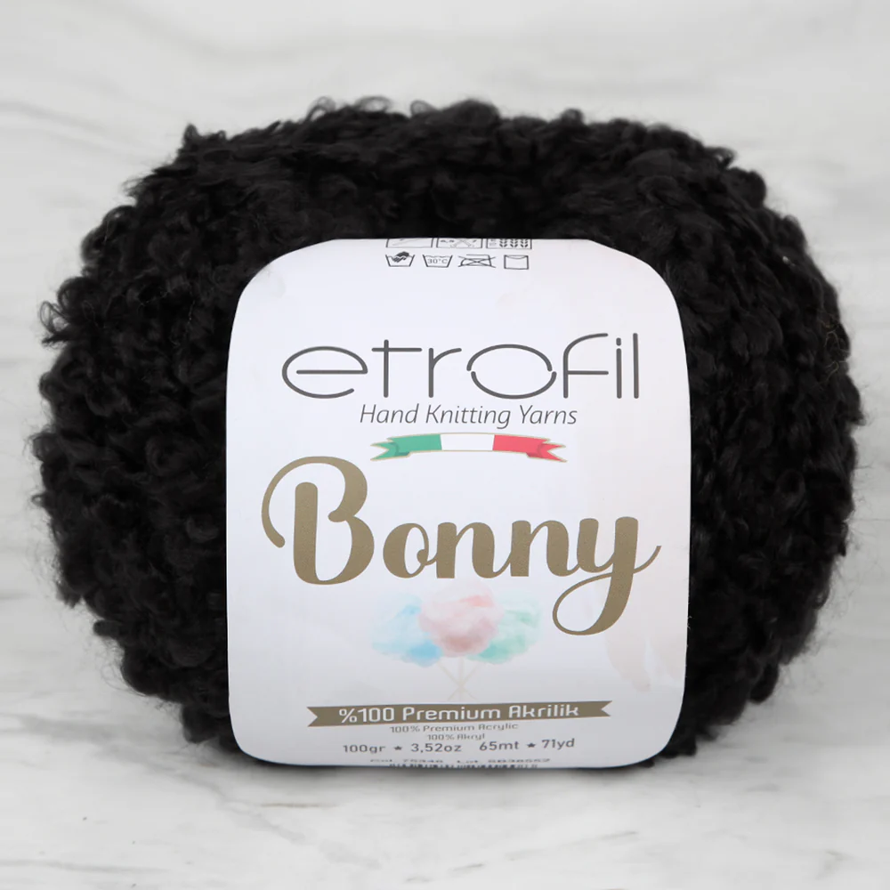 Etrofil Bonny Hand Knitting Yarn,Black - 79159