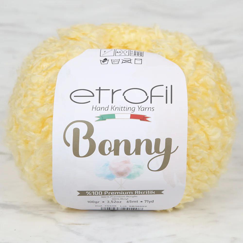 Etrofil Bonny Hand Knitting Yarn,Yellow - 72223