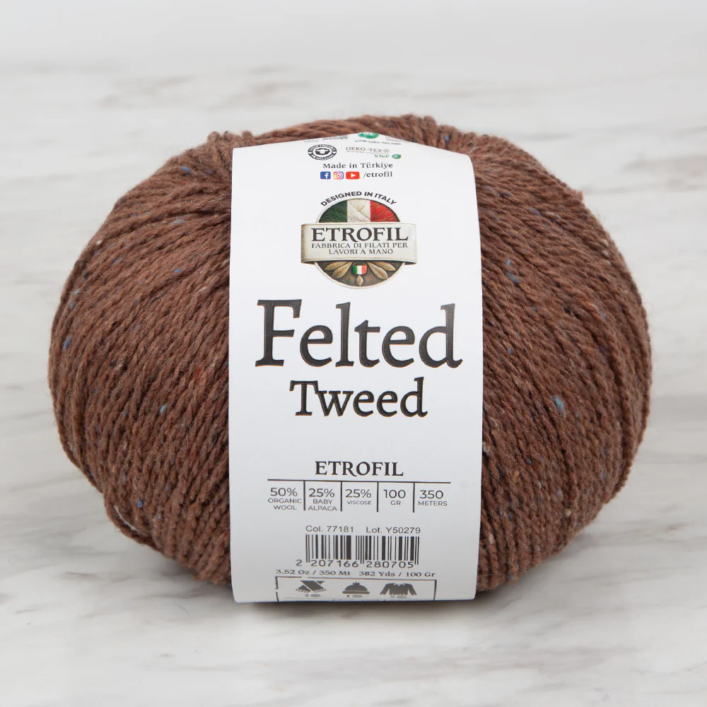 Etrofil Felted Tweed Hand Knitting Yarn , Cinnamon - 77181