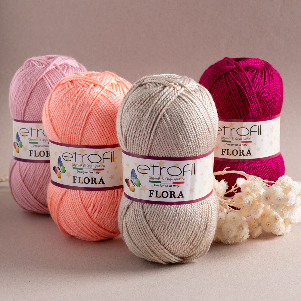 Etrofil Flora Knitting Yarn, White - 70147 - Image 3