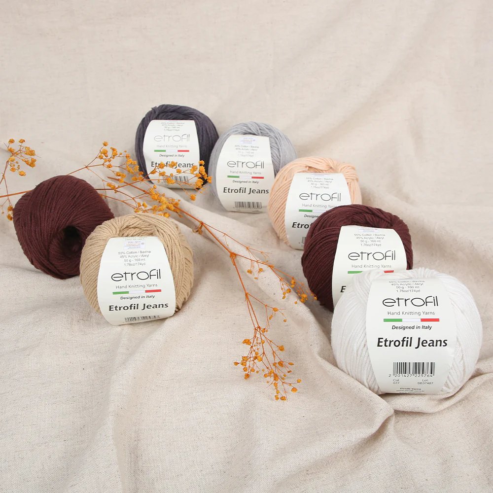 Etrofil Jeans Knitting Yarn,Brown - 061 - Image 3