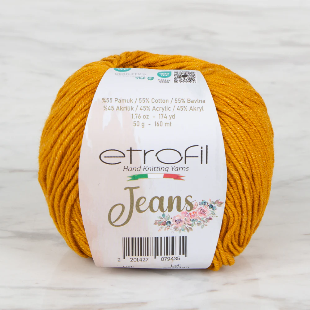 Etrofil Jeans Knitting Yarn, Dark Yellow - 45