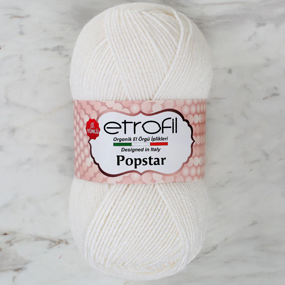 Etrofil Popstar Yarn, White - 70187