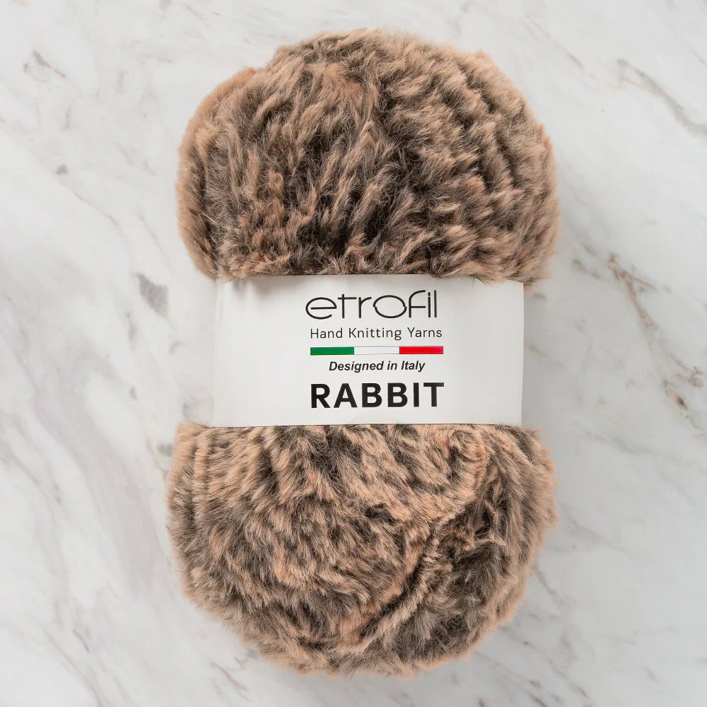 Etrofil Rabbit Fur Yarn, Grey/Brown - 70714