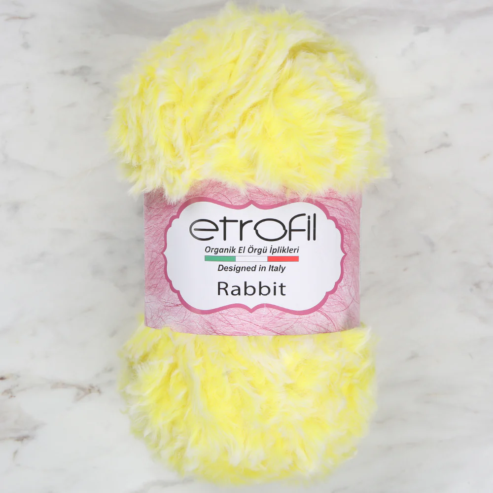 Etrofil Rabbit Fur Yarn,Yellow - 72165