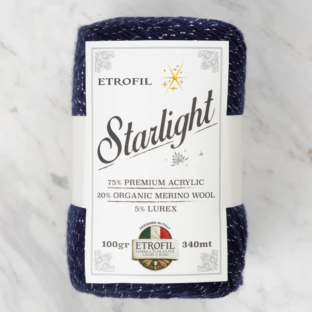 Etrofil Starlight Hand Knitting Yarn ,Navy blue 75318