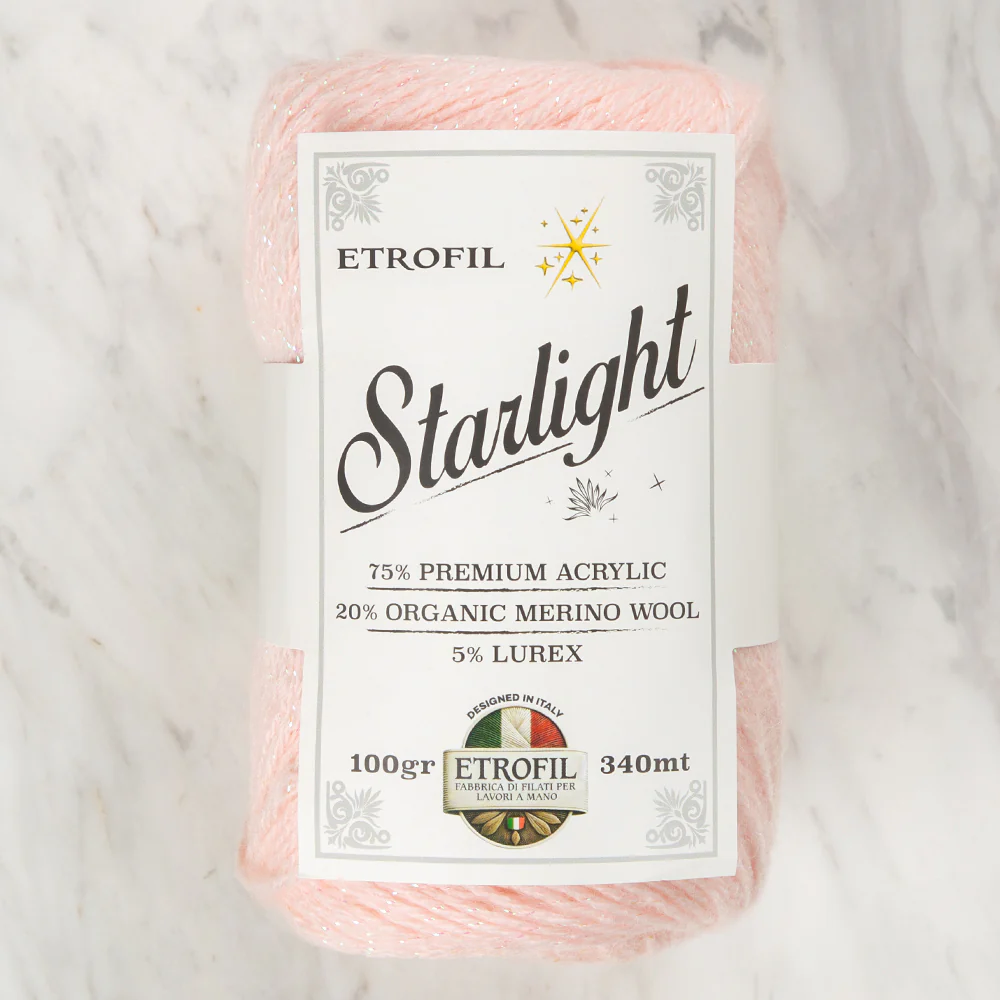 Etrofil Starlight Hand Knitting Yarn , Powder - 70699