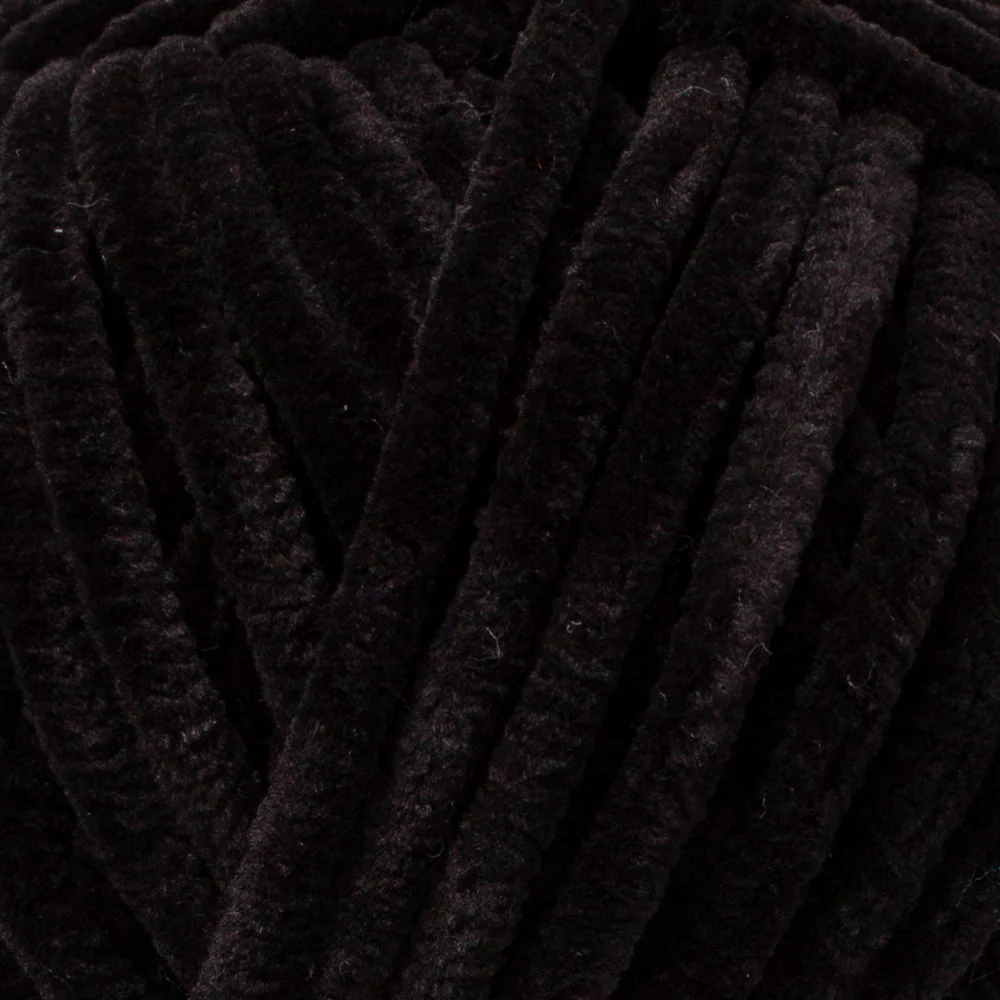 Etrofil Yonca Chenille Yarn, Black - 70092 - Image 2