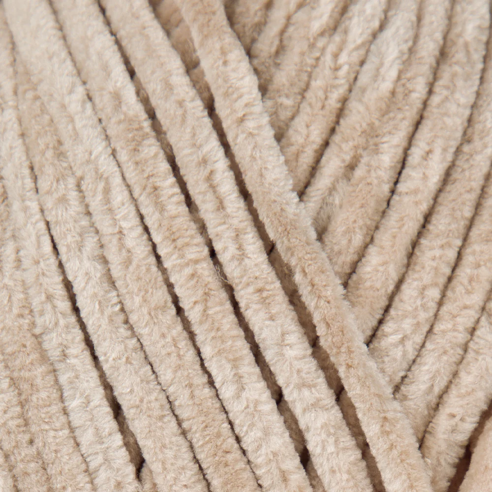 Etrofil Yonca Chenille Yarn, Beige -77180 - Image 2