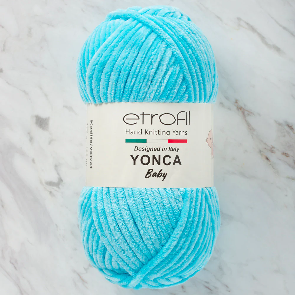 Etrofil Yonca Chenille Yarn, Light Turquoise - 70519