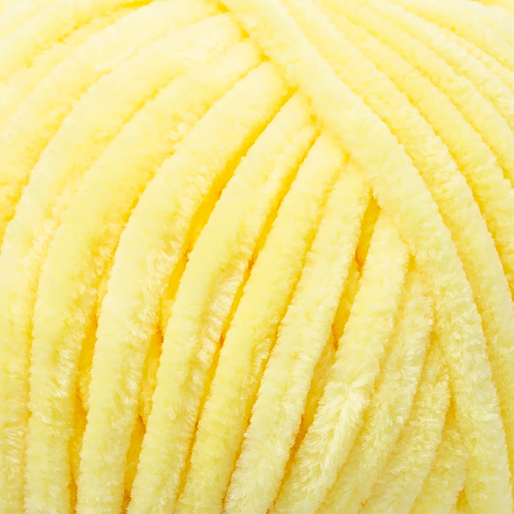 Etrofil Yonca Chenille Yarn, Yellow - 70213 - Image 2