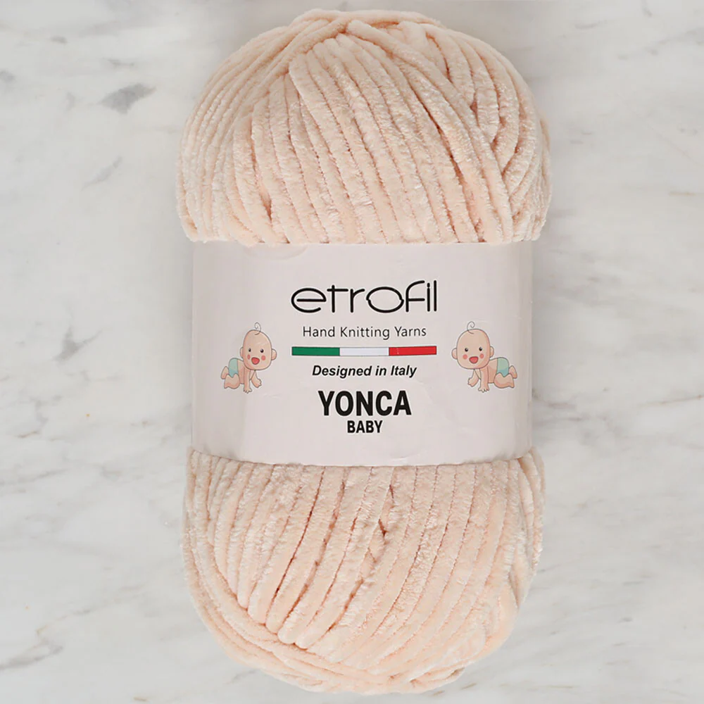 Etrofil Yonca Chenille Yarn, Yellow - 70291