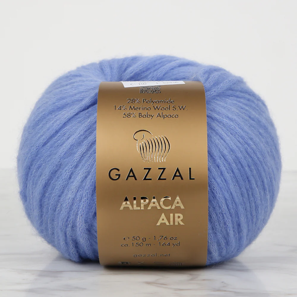Gazzal Alpaca Air Knitting Yarn, Blue - C:102