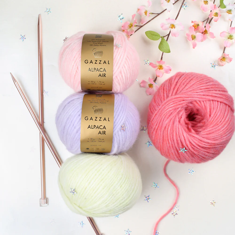 Gazzal Alpaca Air Knitting Yarn, Brick Color - C:95 - Image 3