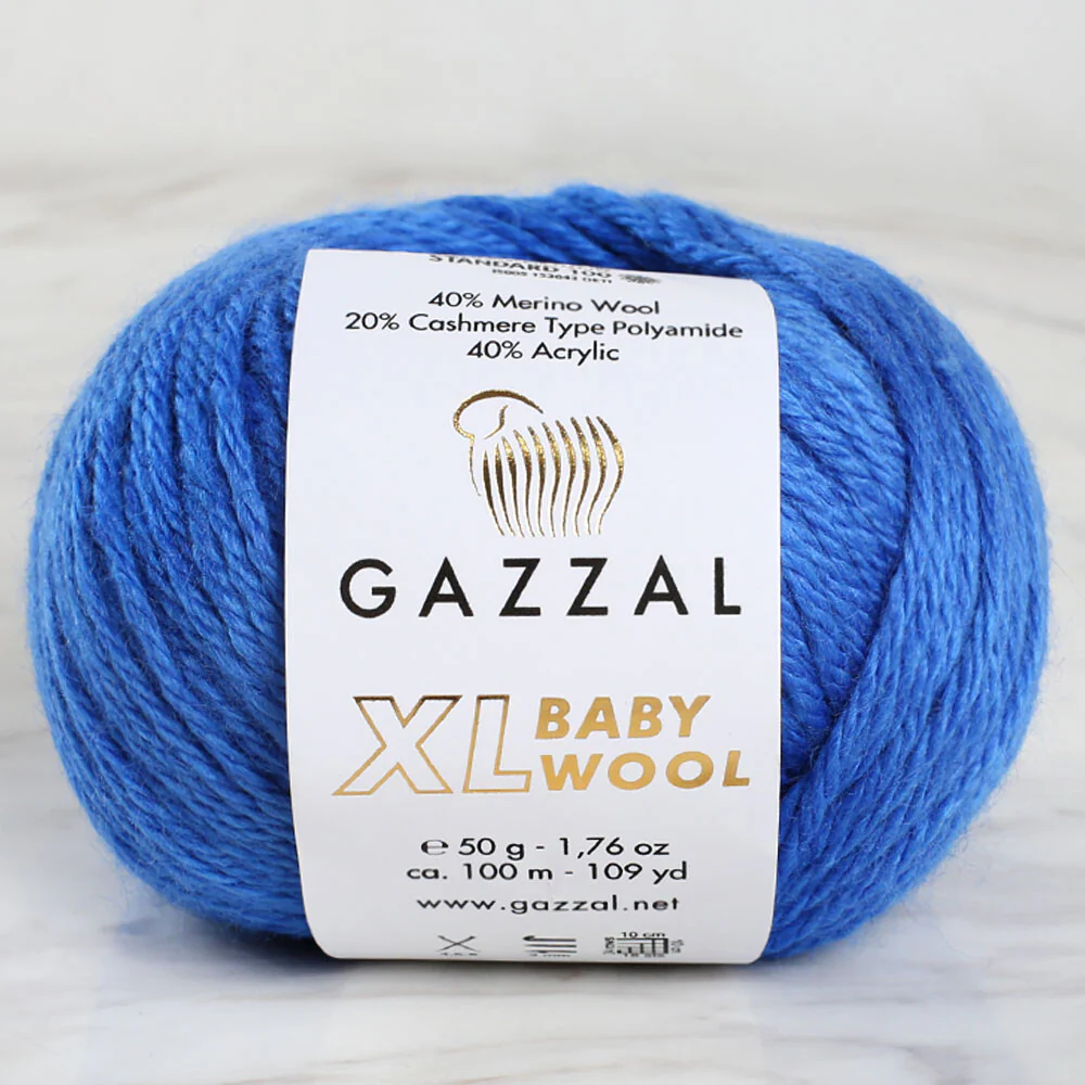 Gazzal Baby Wool XL Knitting Yarn, Blue - 830XL