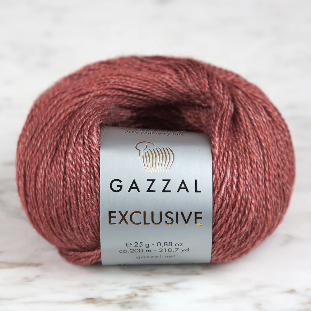 Gazzal Exclusive Hand Knitting Yarn, Brick Color - 9912