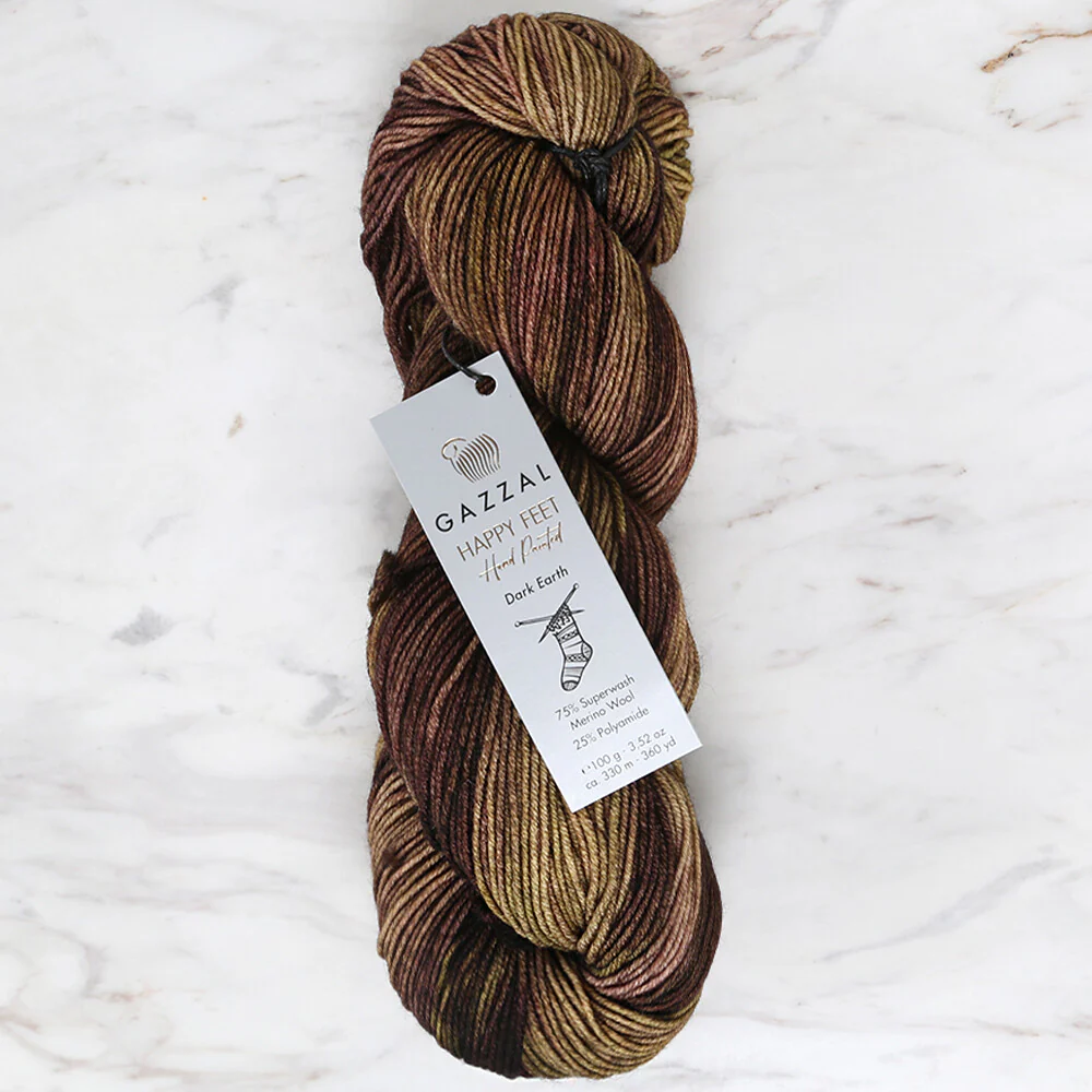 Gazzal Happy Feet Socks Knitting Yarn , Variegated - 3262