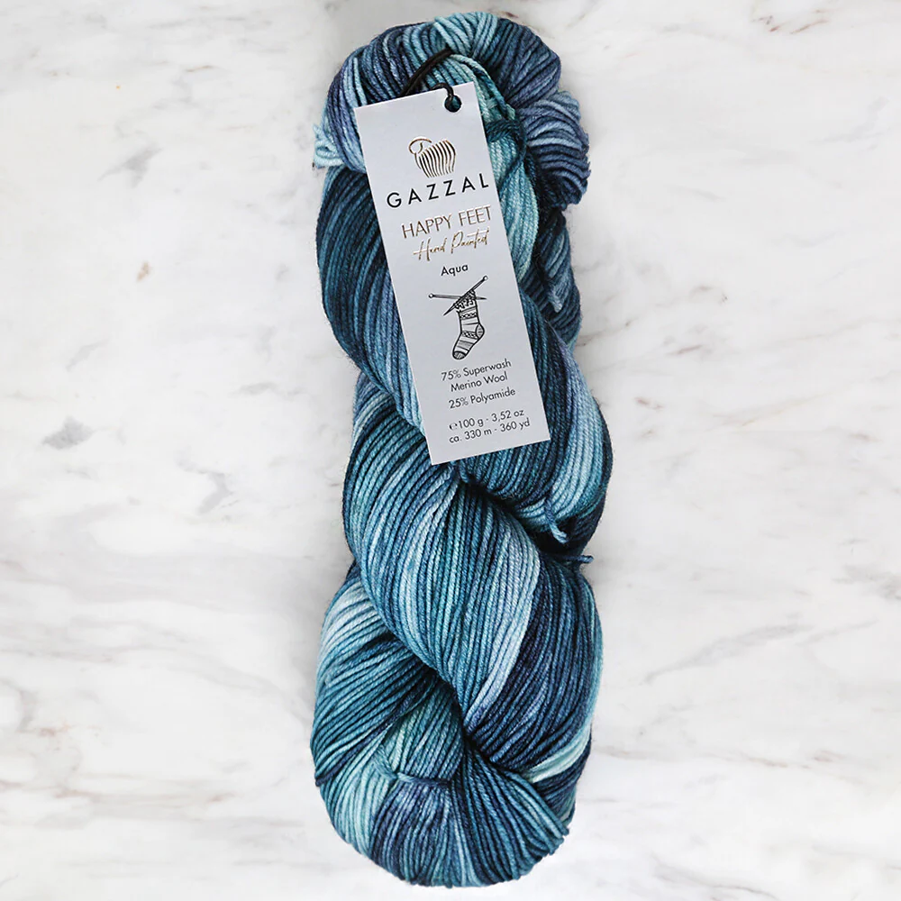 Gazzal Happy Feet Socks Knitting Yarn , Variegated - 3266