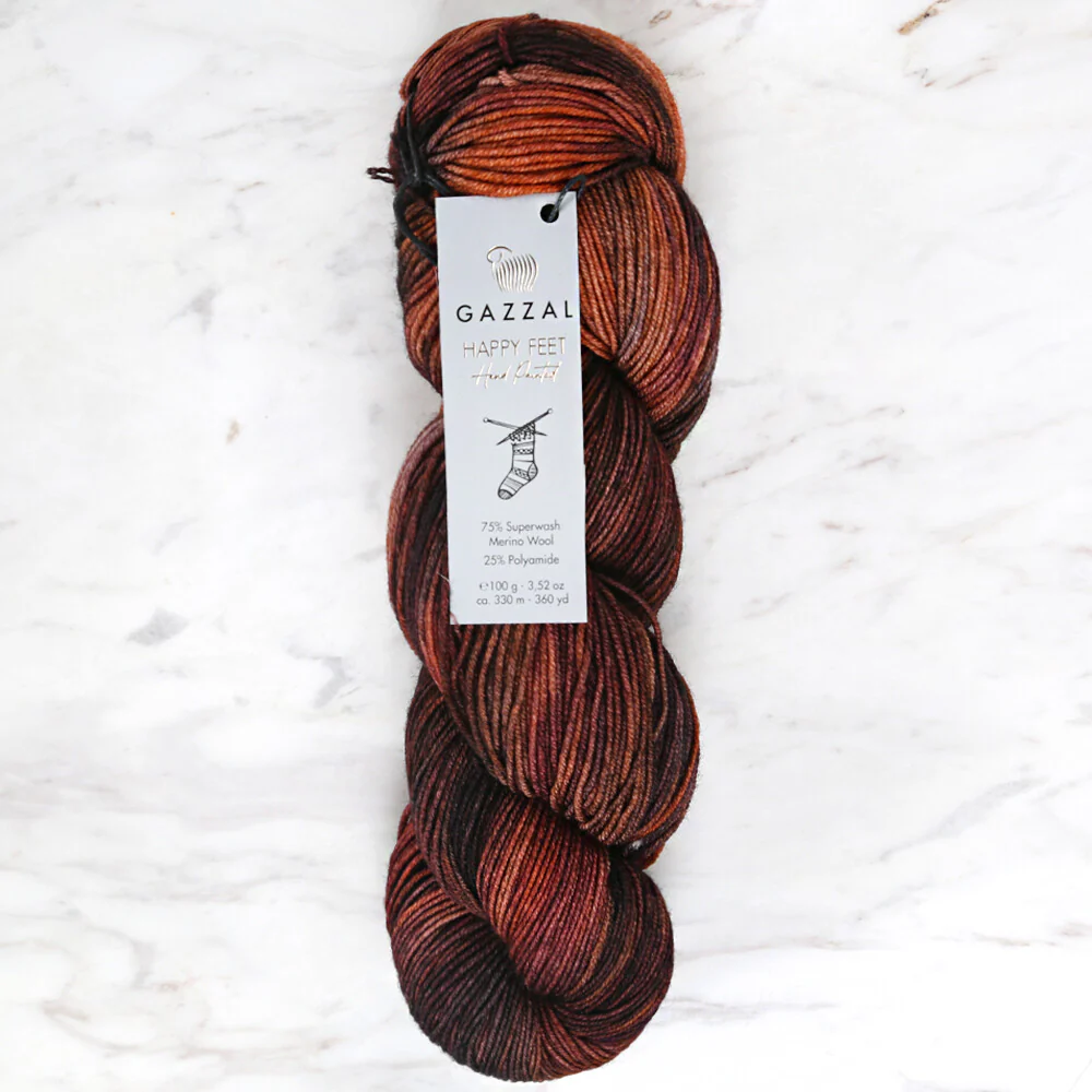 Gazzal Happy Feet Socks Knitting Yarn , Variegated - 3270