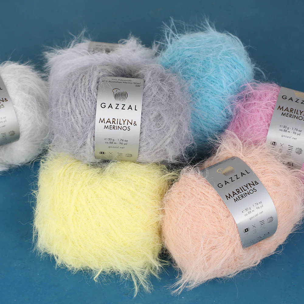 Gazzal Marilyn&Merinos Hand Knitting Yarn,Grey - 8276 - Image 3