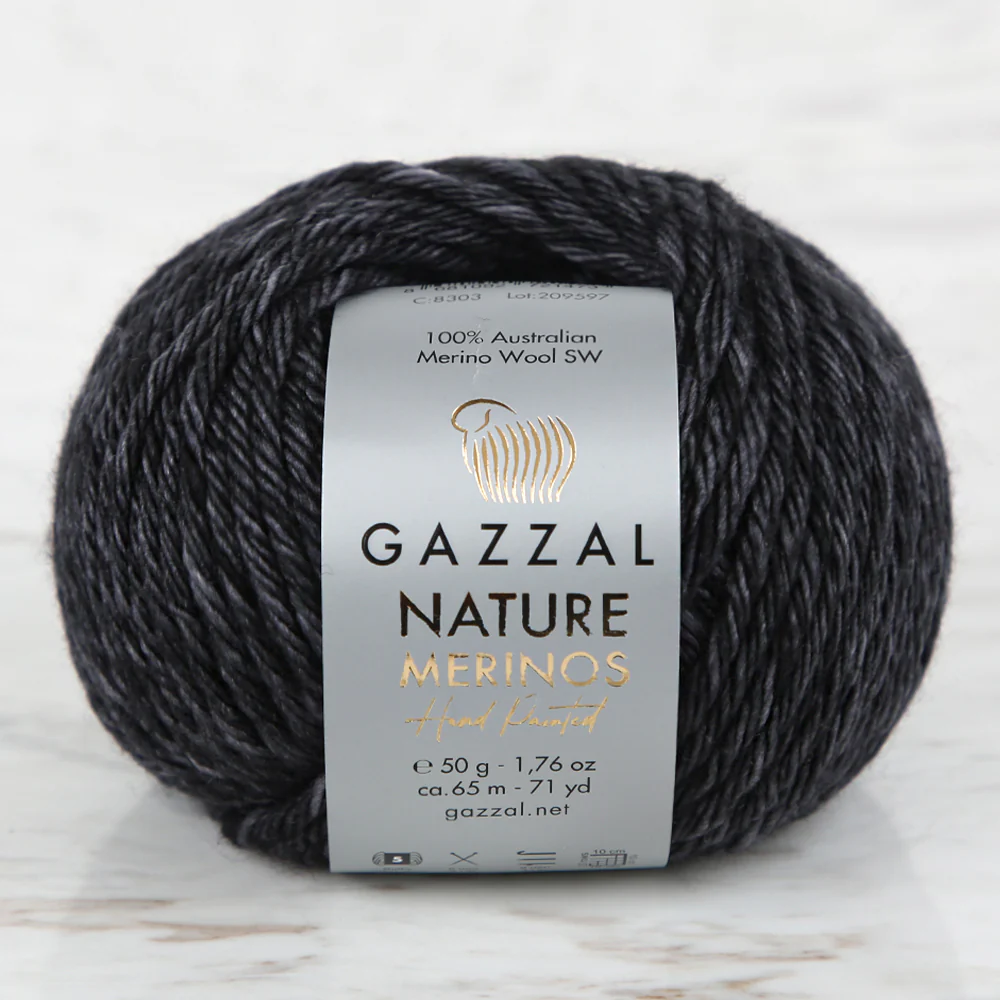 Gazzal Nature Merinos Hand Knitting Yarn, Smoke -8303