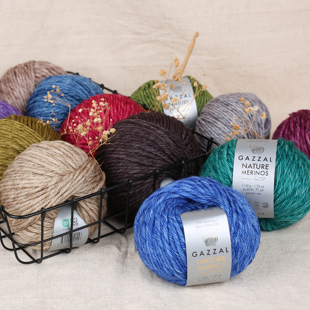 Gazzal Nature Merinos Hand Knitting Yarn,Green -8309 - Image 3