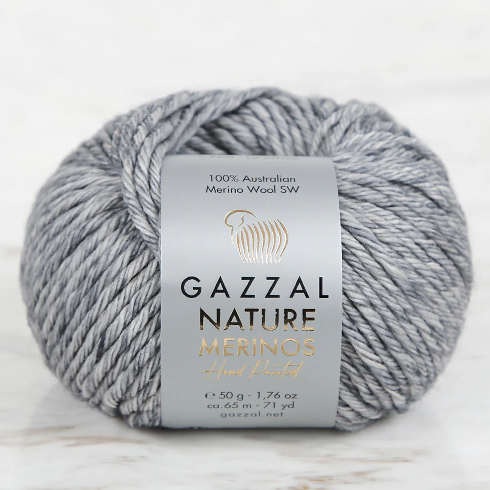 Gazzal Nature Merinos Hand Knitting Yarn,Gray-8308