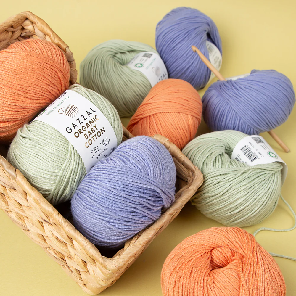 Gazzal Organic Baby Cotton Yarn , Powder - 453 - Image 3