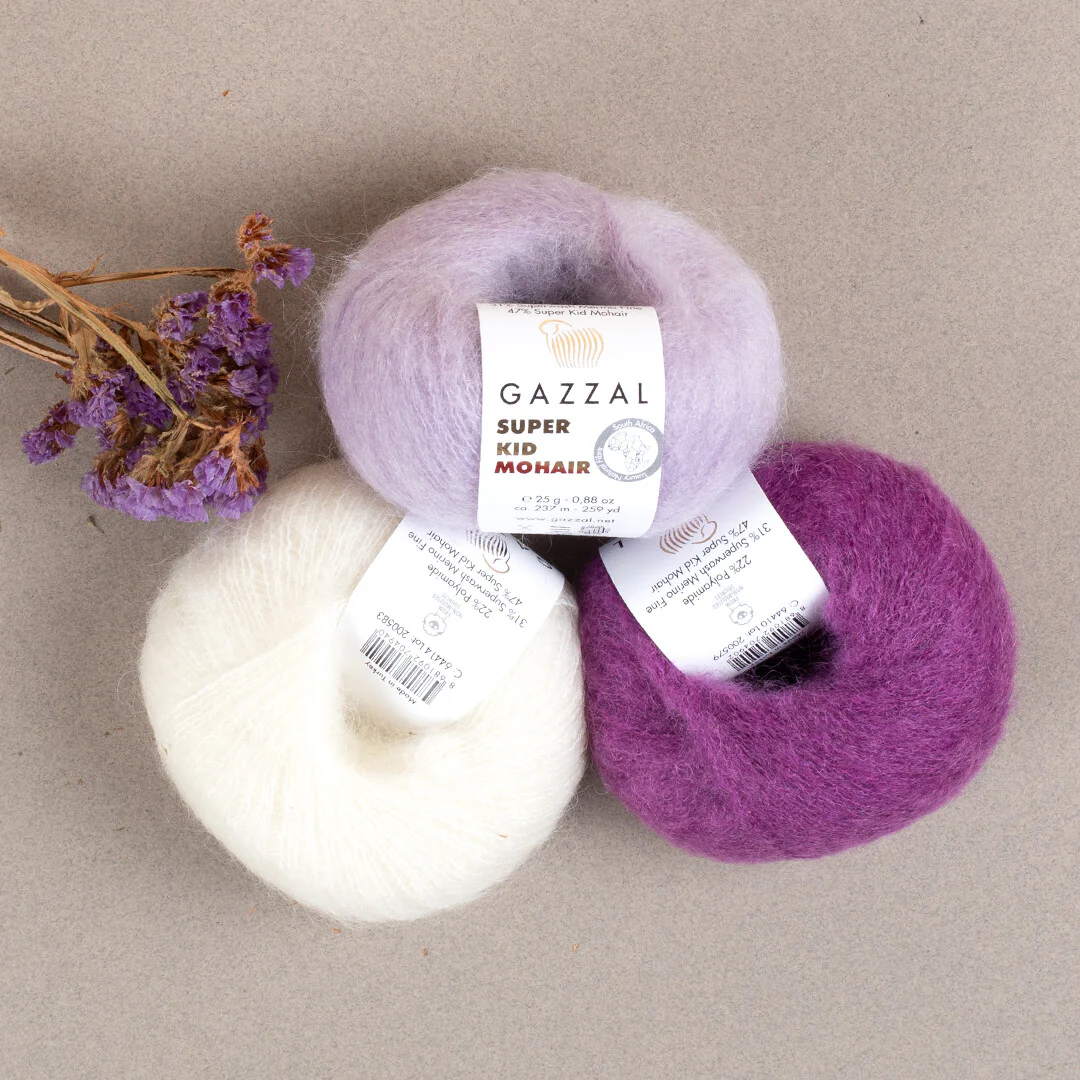 Gazzal Super Kid Mohair 25 Gr Knitting Yarn, Black - 64409 - Image 4