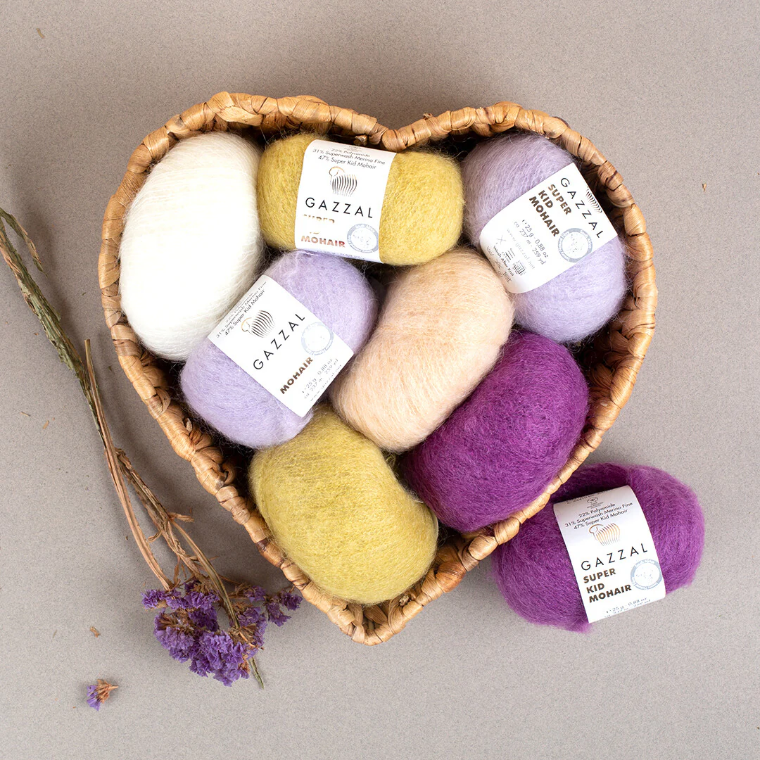 Gazzal Super Kid Mohair  25 Gr Knitting Yarn, Stone - 64407 - Image 3