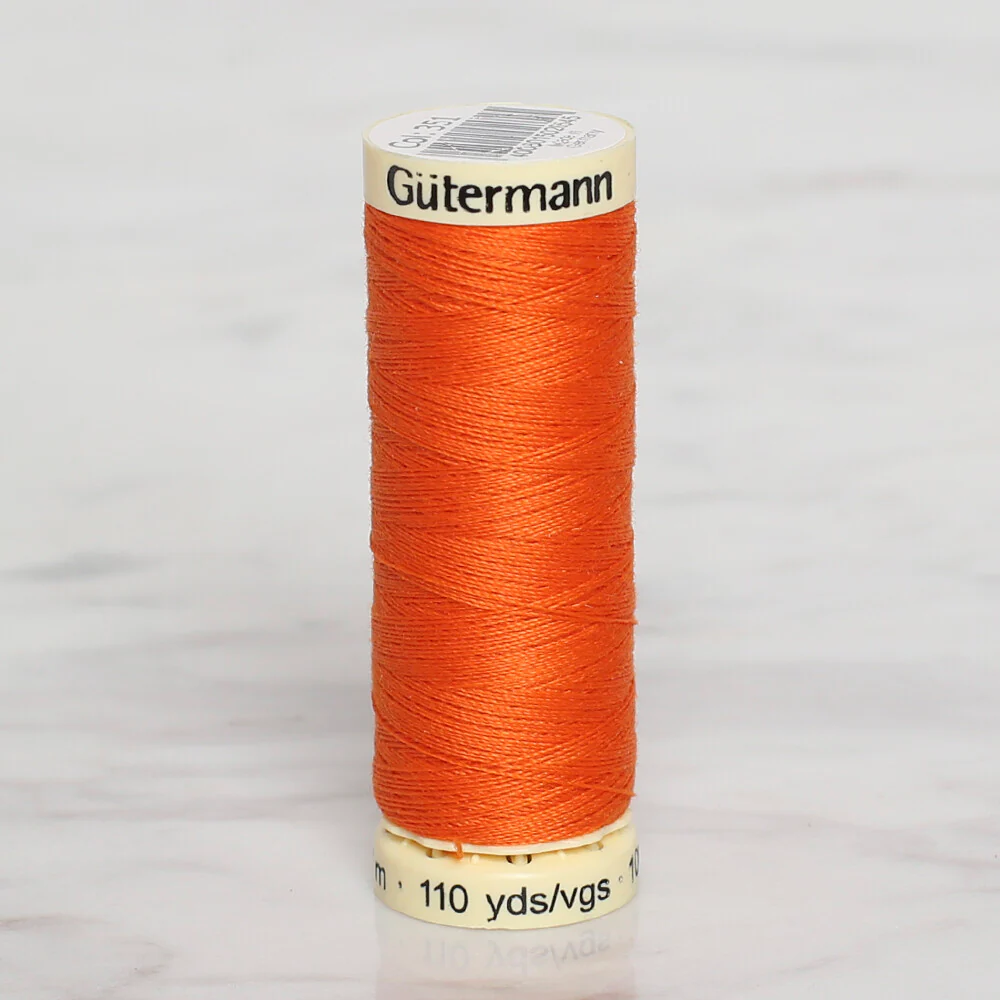 Gütermann Sewing Thread, 100m, Orange - 351