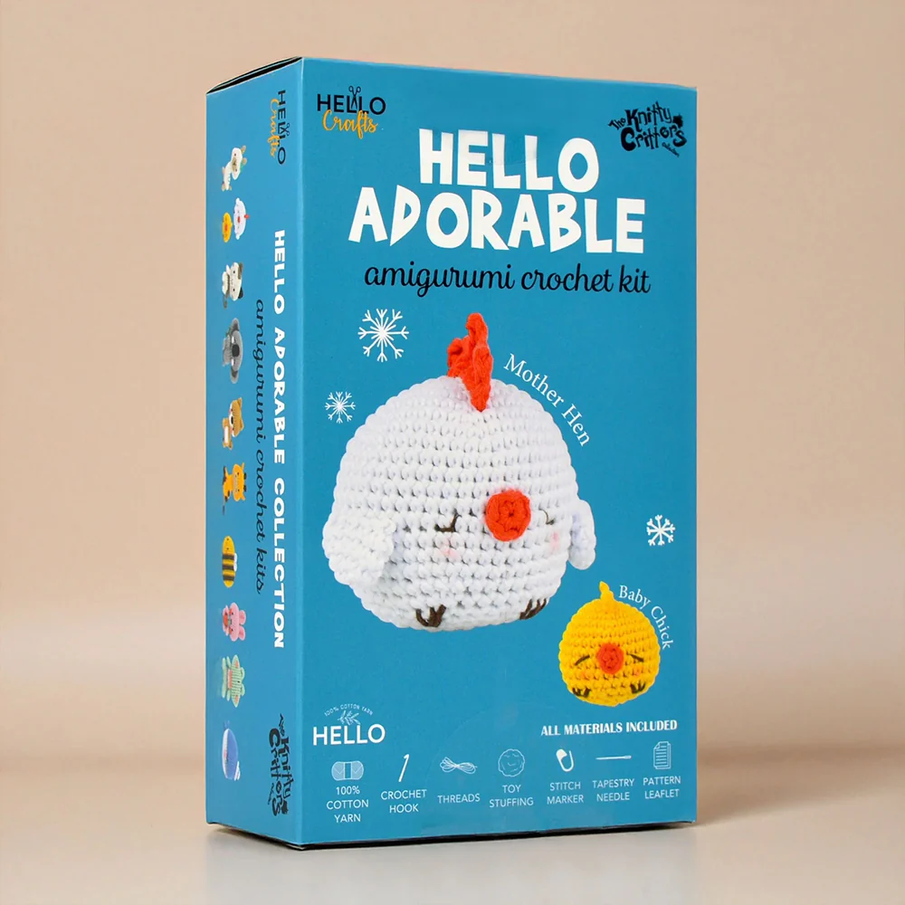Hello Adorable Amigurumi Kit - Mother Hen & Baby Chick - KC973 - Image 5