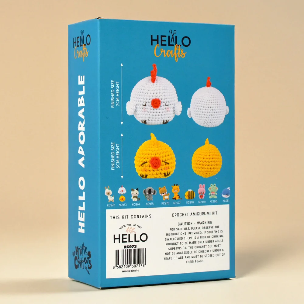 Hello Adorable Amigurumi Kit - Mother Hen & Baby Chick - KC973 - Image 6