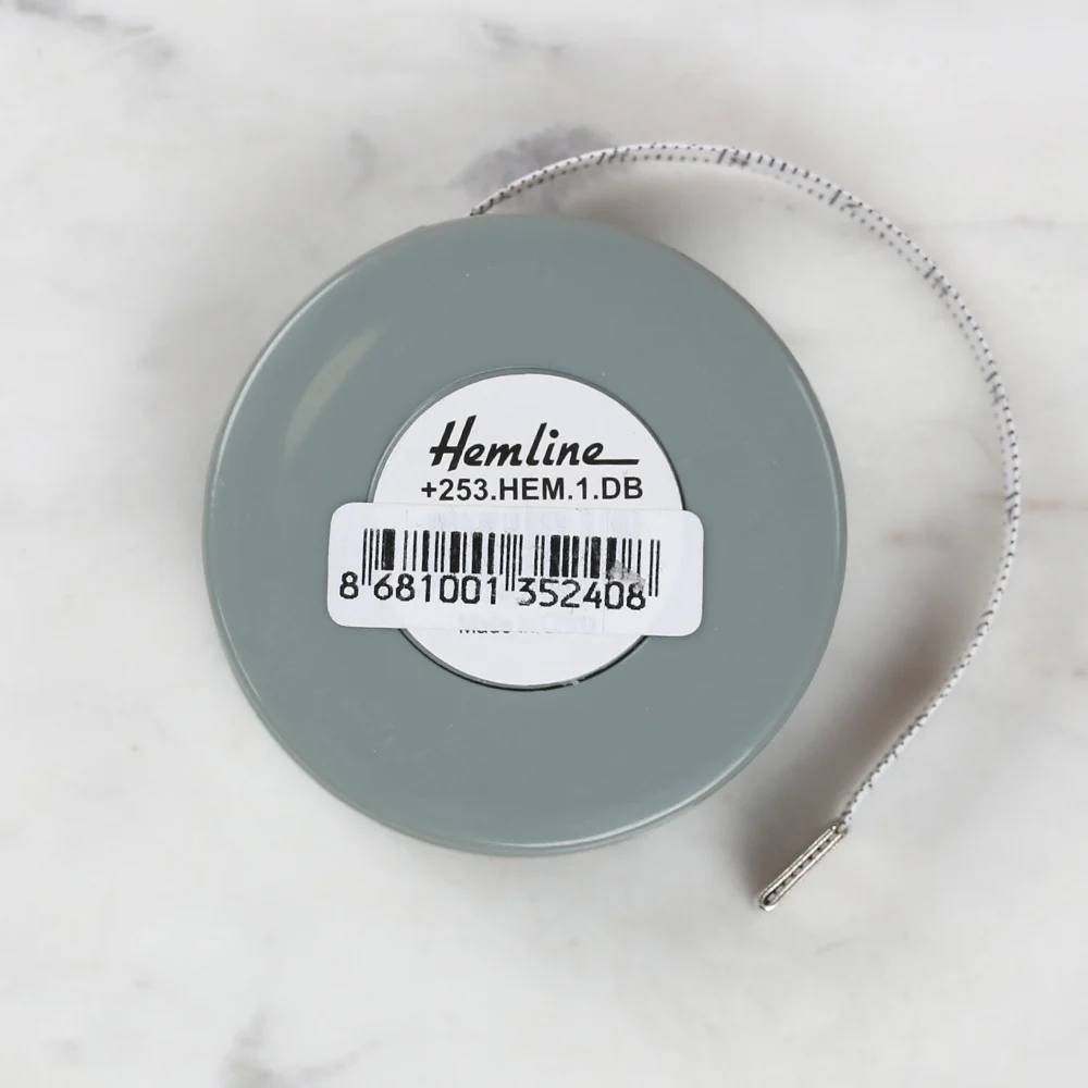 Hemline Automatic Tape Measure Grey 150cm/60 inch - 253 - Image 2