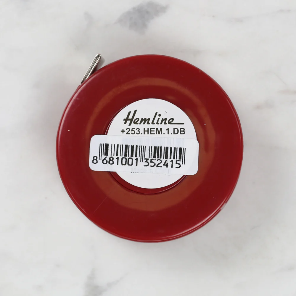 Hemline Automatic Tape Measure Red 150cm/60 inch - 253