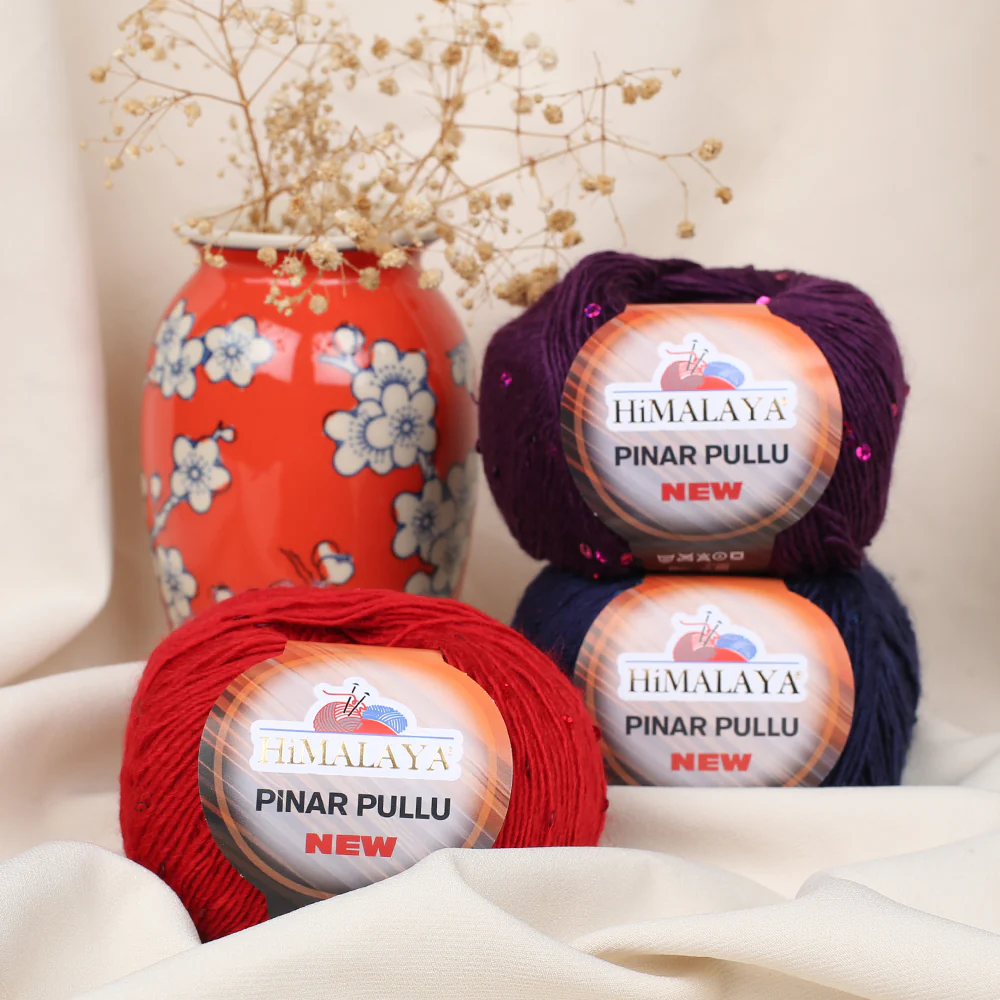 Himalaya Pınar Pullu Hand Knitting Yarn , Red - 61205 - Image 3