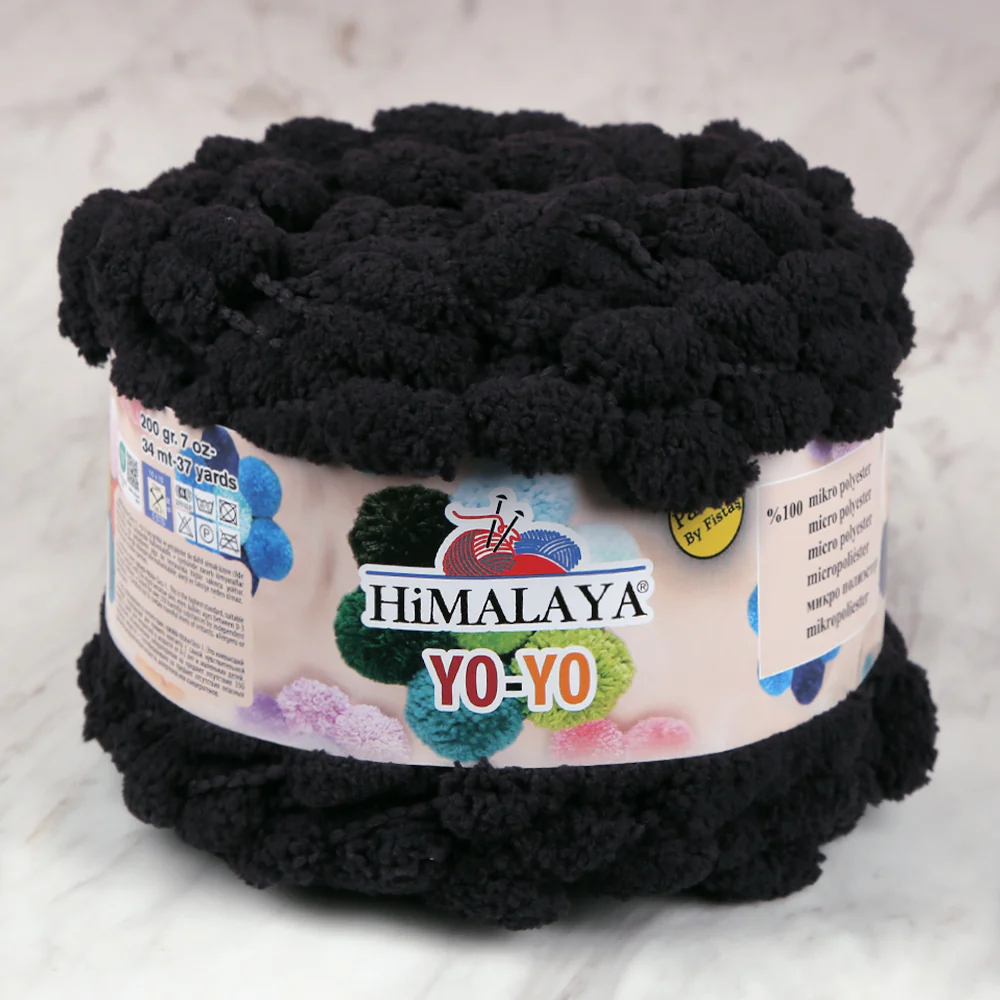 Himalaya Yo-Yo Hand Knitting Yarn , Black - 82126